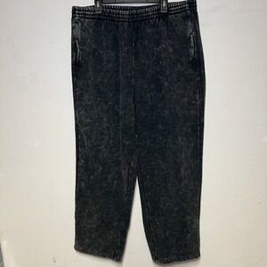NWT Adidas Originals Men's 2XL Washed Sweat Pant Black Loose Fit Wide Leg